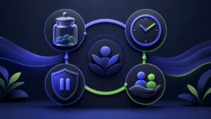 預算、時間界線與支持系統示意圖