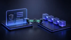 站內紀錄與鏈上交易分層核對抽象示意圖